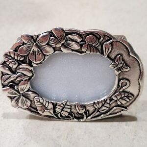 1990'S SILVER SCENES Flowers &  Butterfly SILVER Plated Picture FRAME